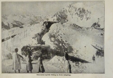 1917 - alter Druck - Österreichisch-ungarische Stellung im Tiroler Hochgebirge